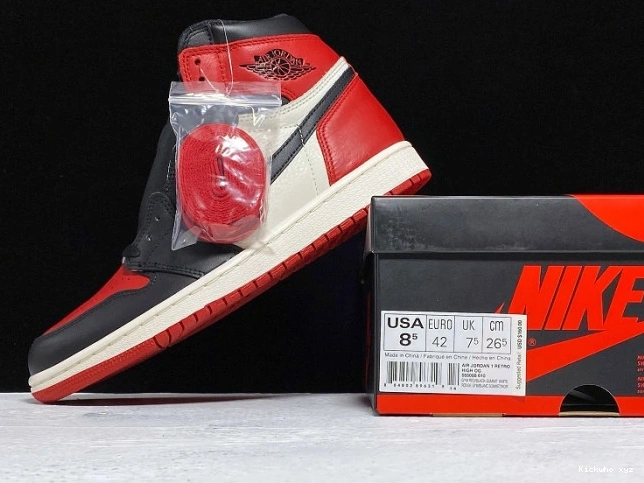 Retro Jordan High 1 OG Toe Bred Air 555088-610 0730